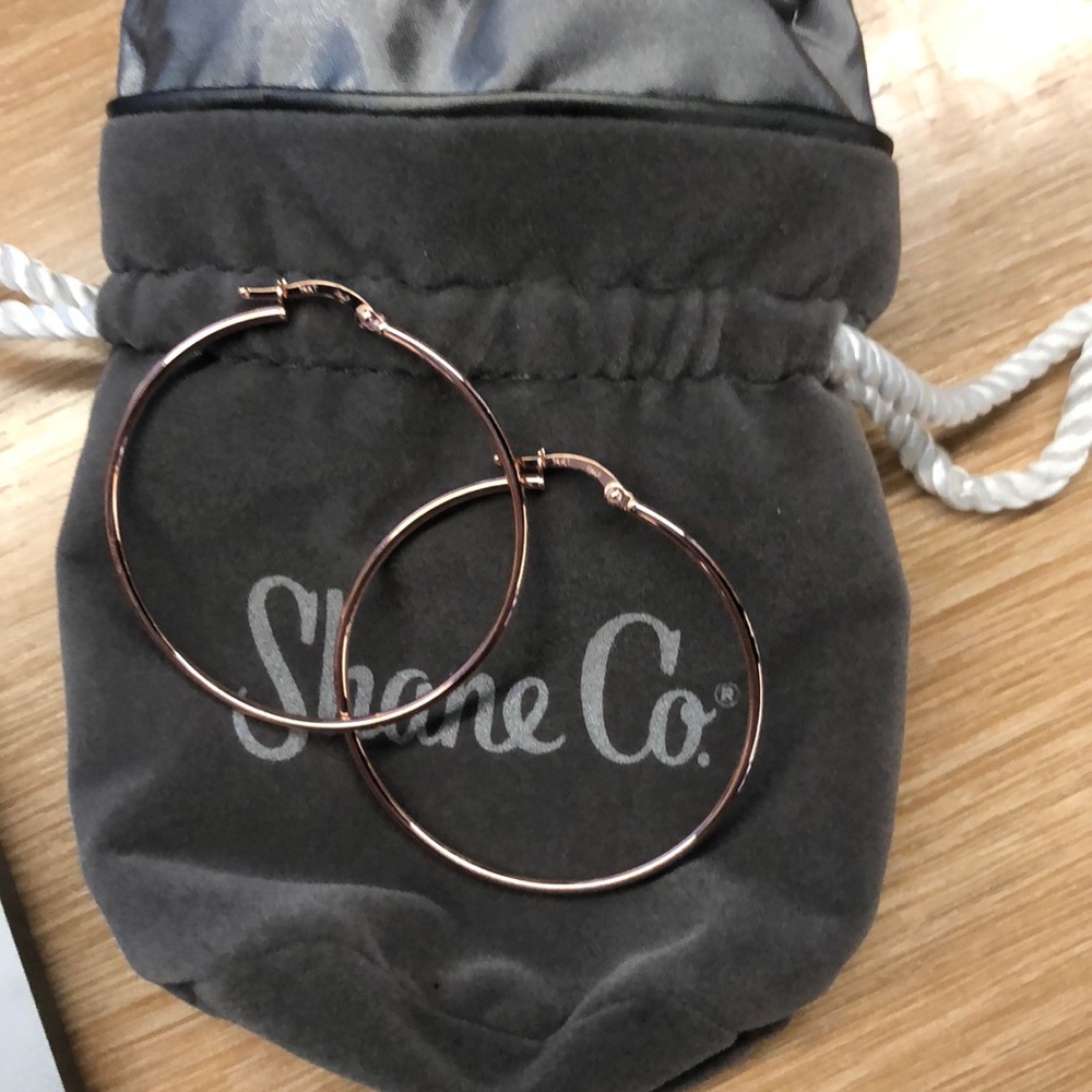 Rose Sterling Silver Hoop Earrings